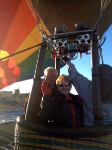 Rising up, hot air balloon ride