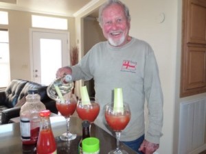 Papa Hemme serving Bloody Mary's