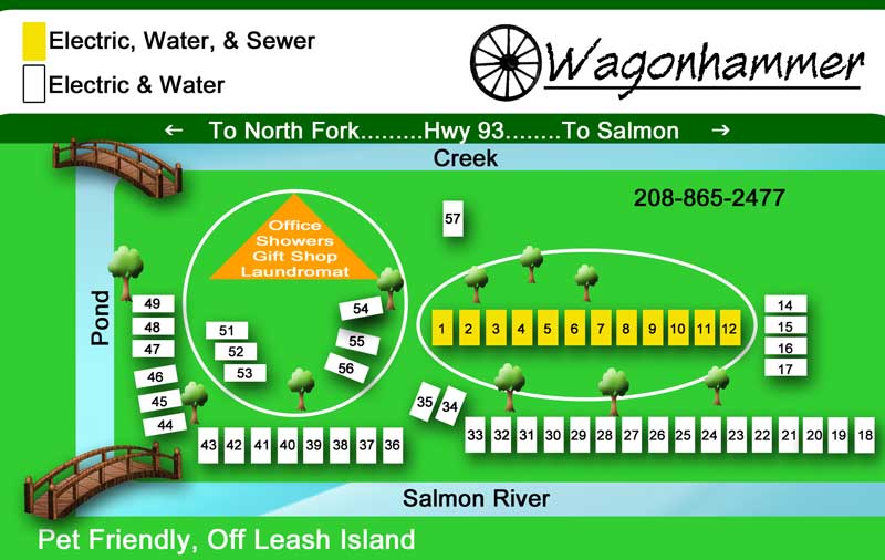 Wagonhammer RV Park Site Map