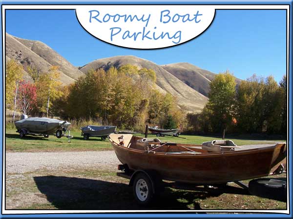 Boats parked in campground