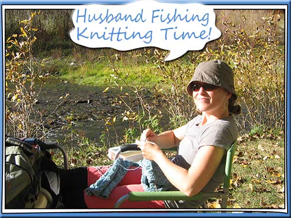 Knitting by the river